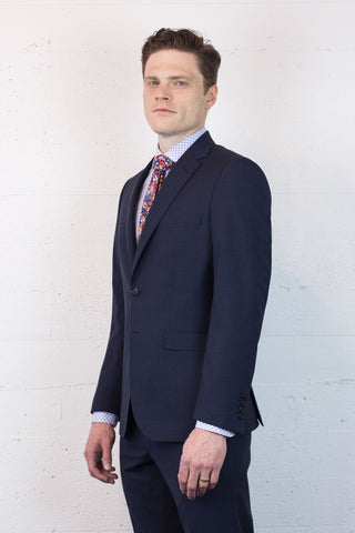 Denim Hatch Traveler Wool Suit 96REG, 108SHT