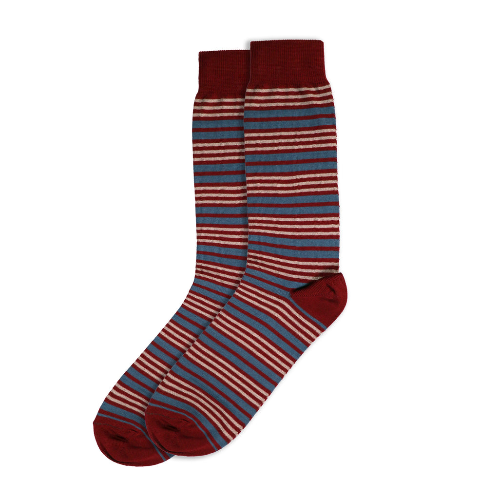 Cherry Stripe Cotton Socks