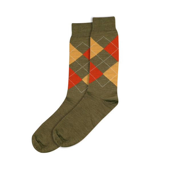 Autumn Argyle Merino Socks