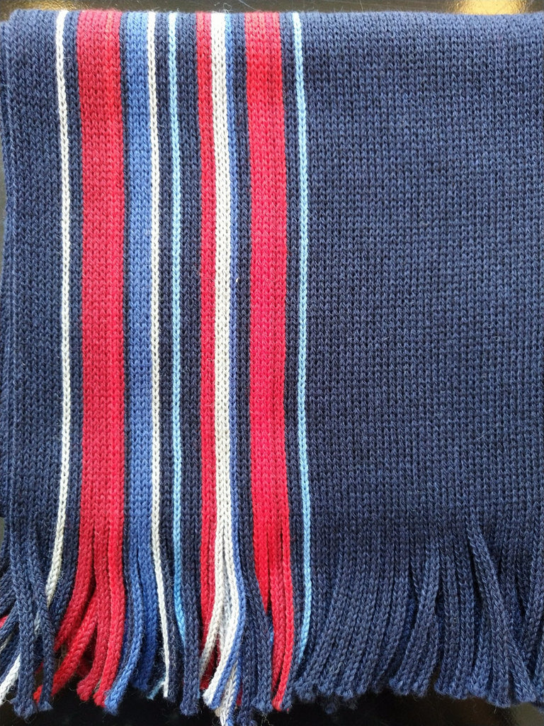 Scarf Wool Denim Marl w/Red