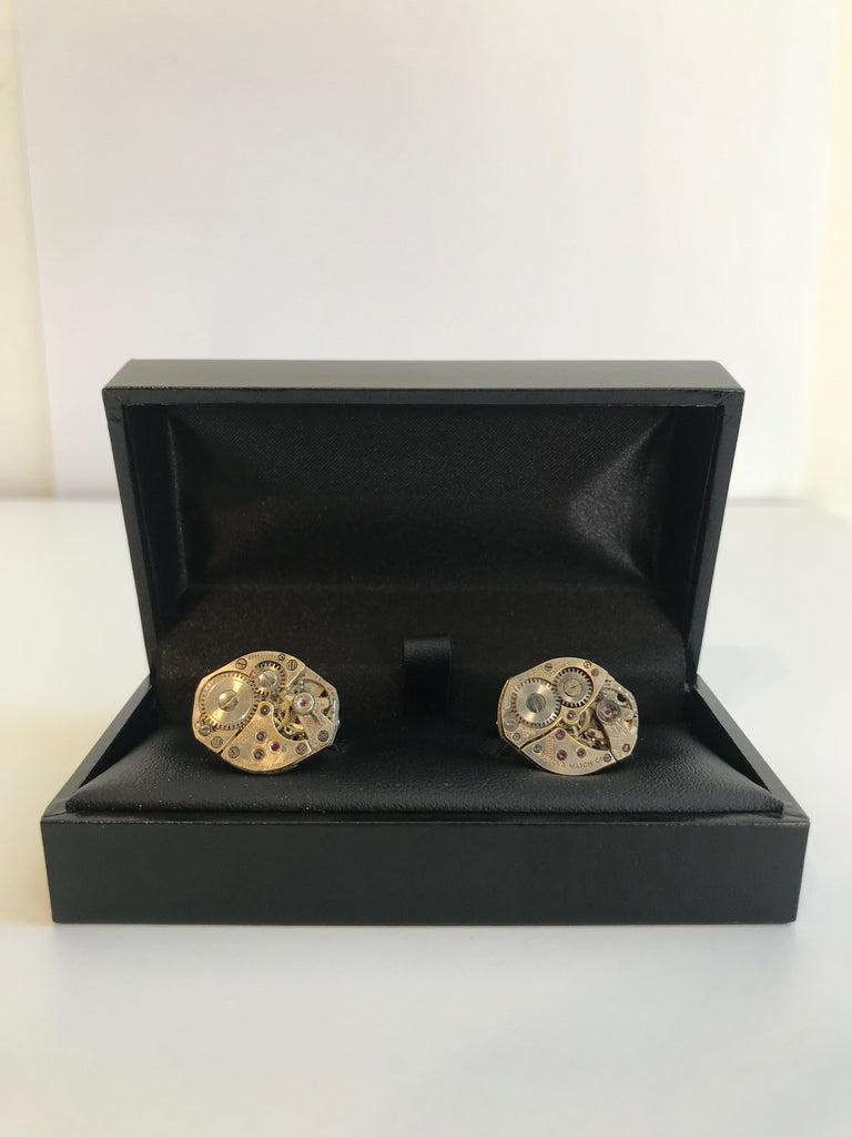 Cufflinks Cog Hexagon Silver