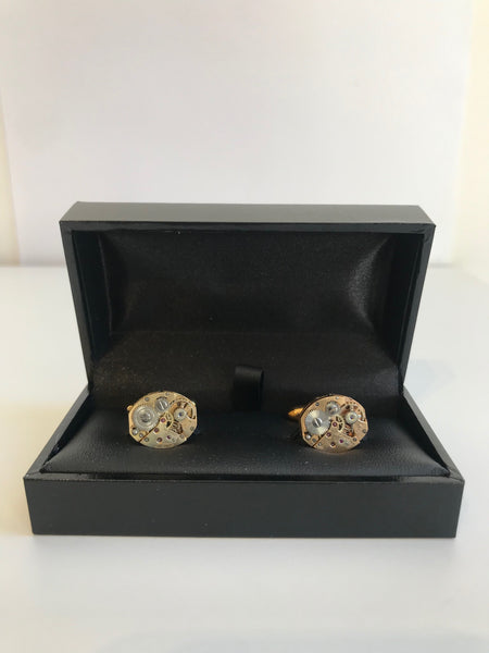 Cufflinks Cogs Oval Gold