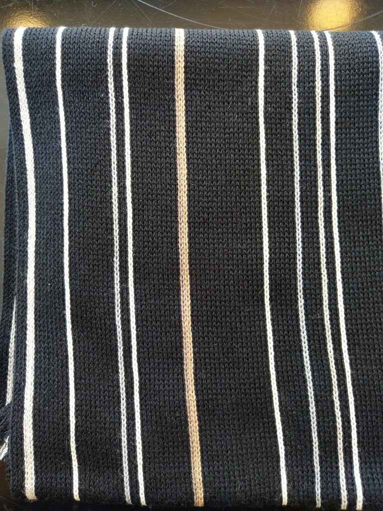 Scarf Wool Black & Fawn Stripes