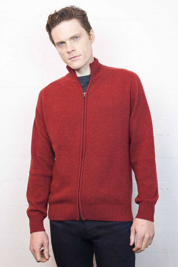 Visconti Knit Zip Up Red